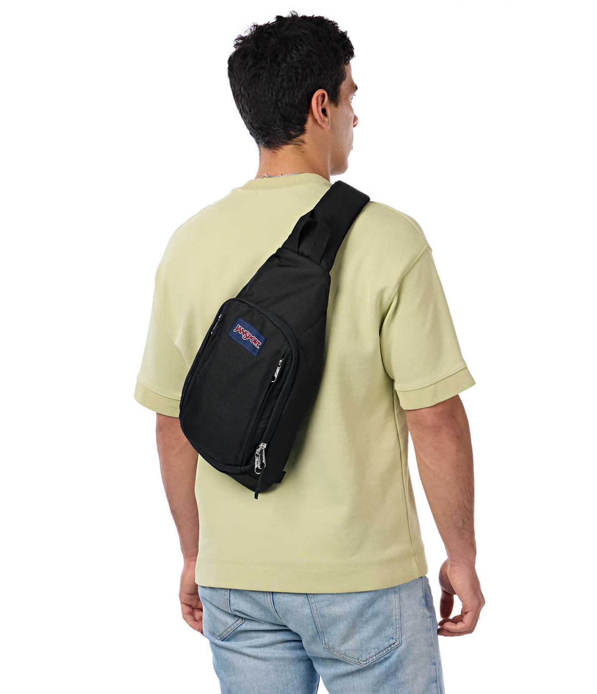 JanSport Move Sling Bag in Black — lifestyle # color_Black