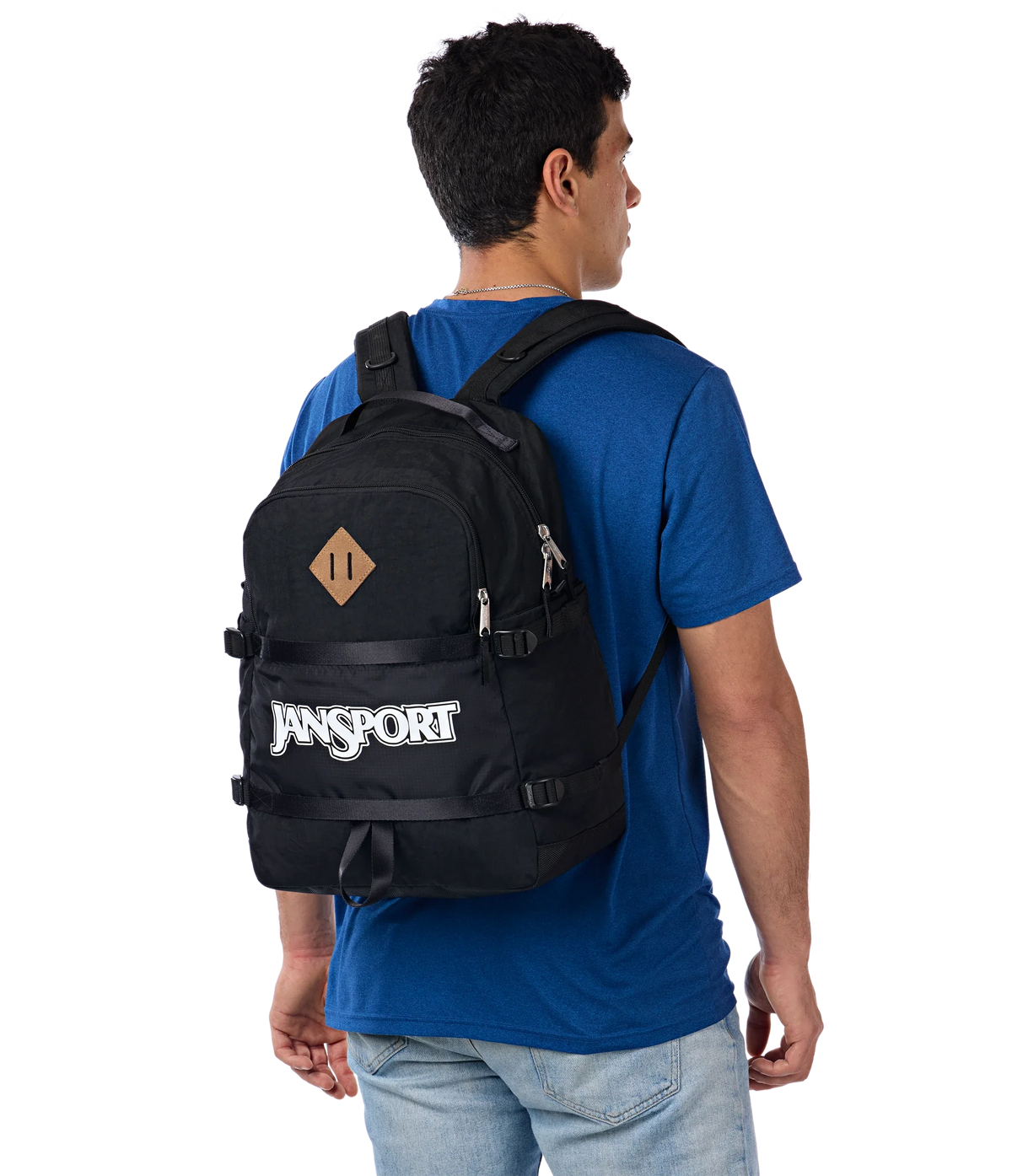 Jansport Small Seattle Pack Retro Series in Black — lifestyle