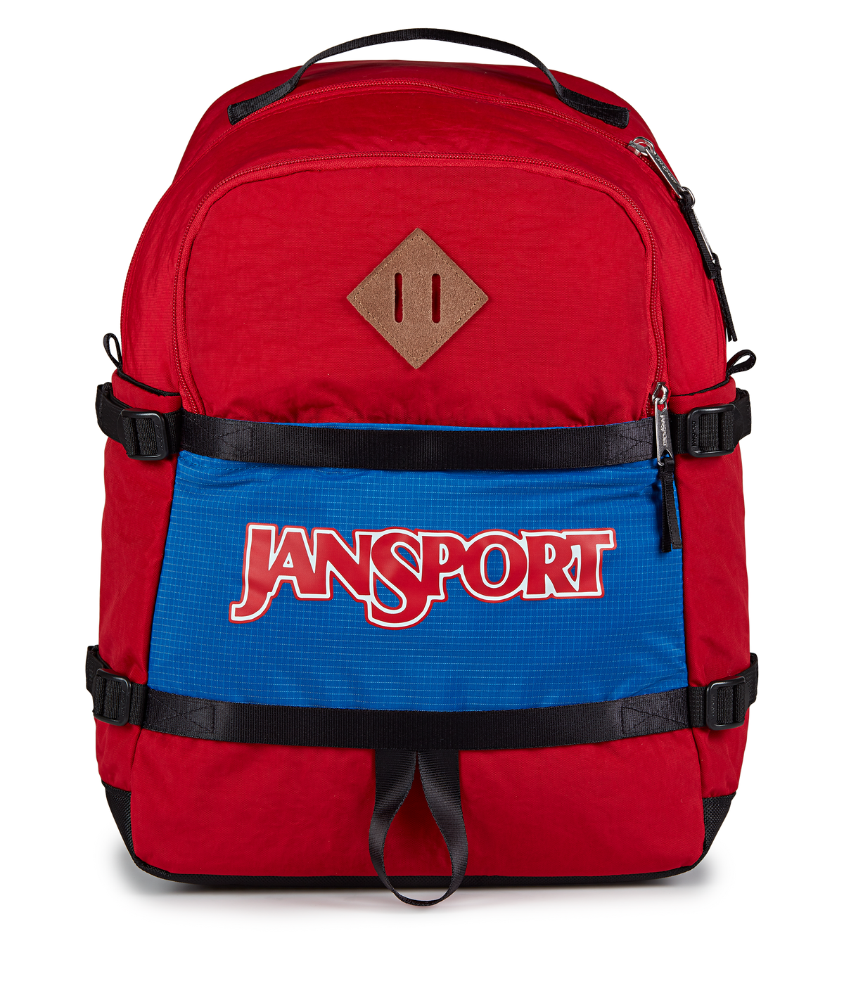 Jansport Small Seattle Pack Retro Series in Red Tape — front view # color_Red Tape