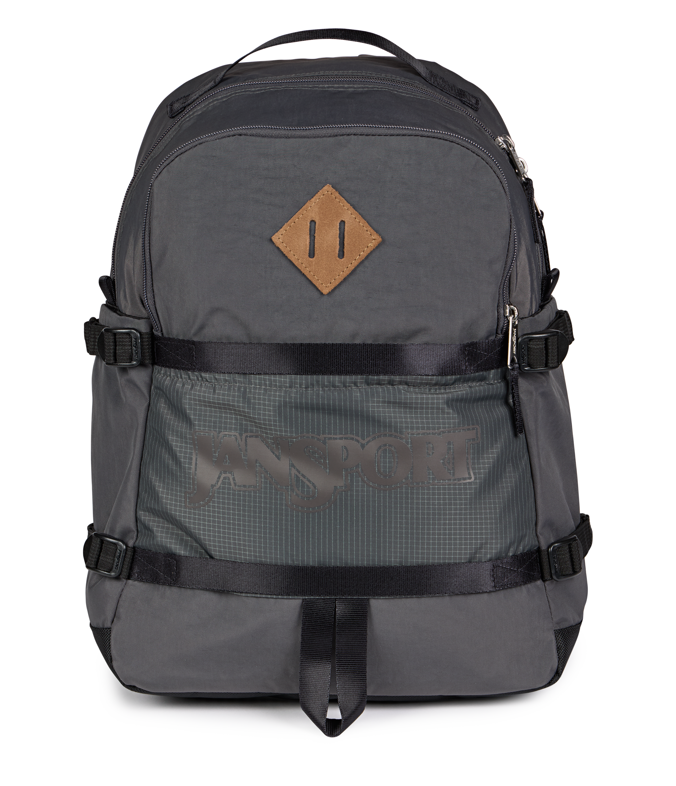Jansport Small Seattle Pack Retro Series in Smokey Grit — front view # color_Smokey Grit