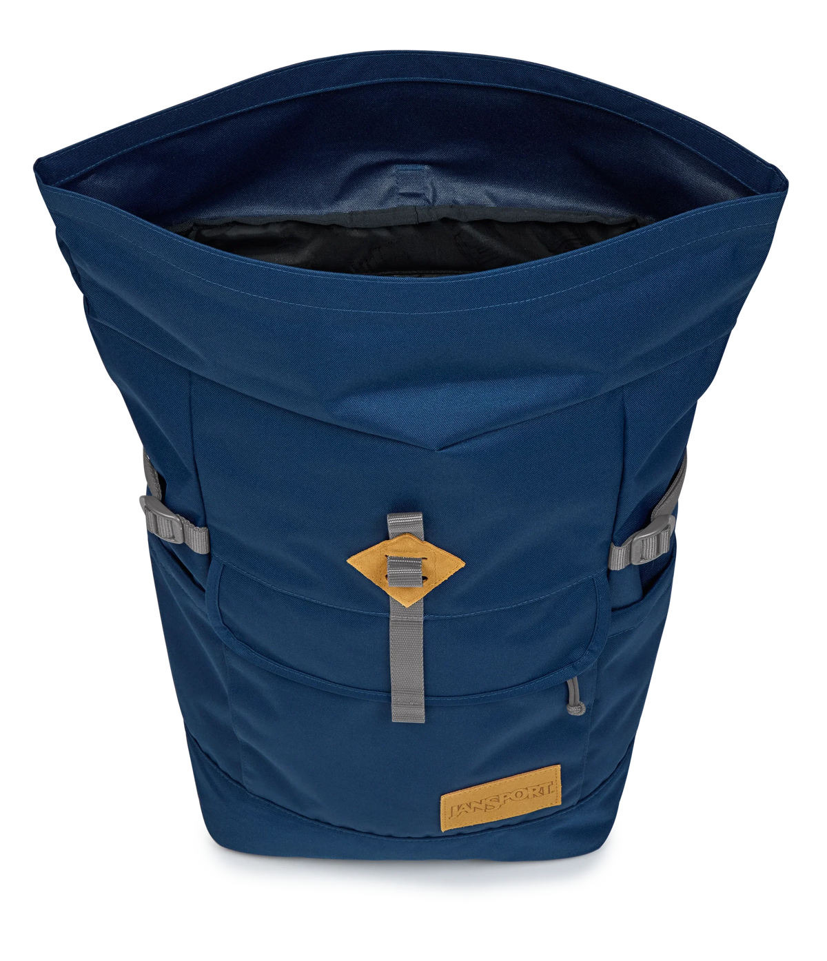 JanSport Hatchet Rolltop Backpack in Navy — interior view
