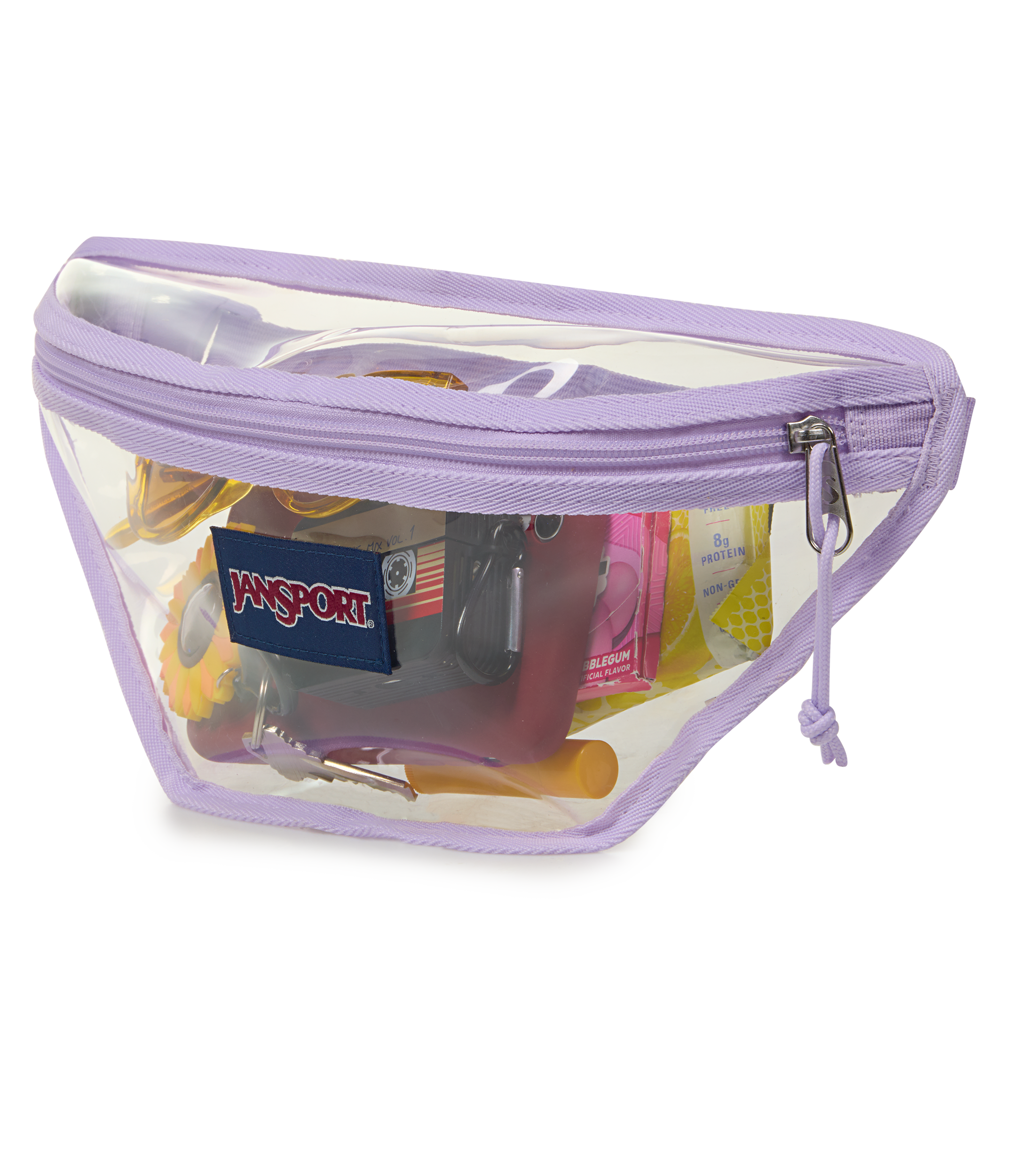 JanSport Clear Waistpack in Pastel Lilac — detail view 4