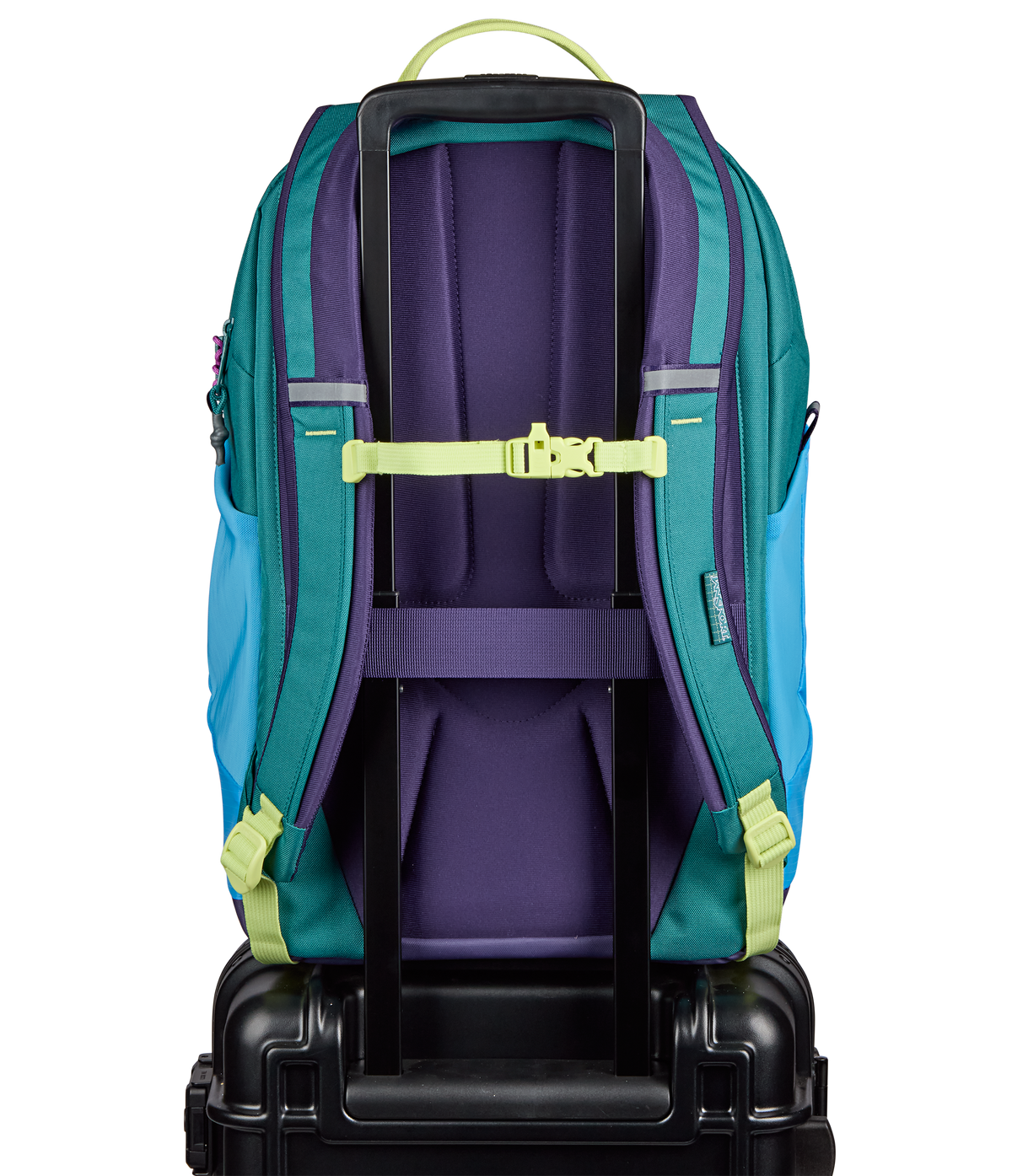 Jansport All Around Pack 28L in Emerald Pool — back view