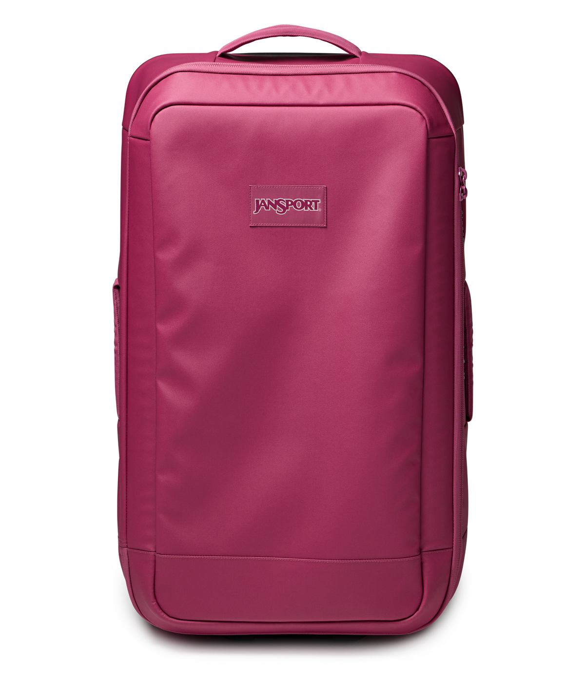 JanSport Good Latitude Wheeled Duffel in Mauve Haze — front view # color_Mauve Haze