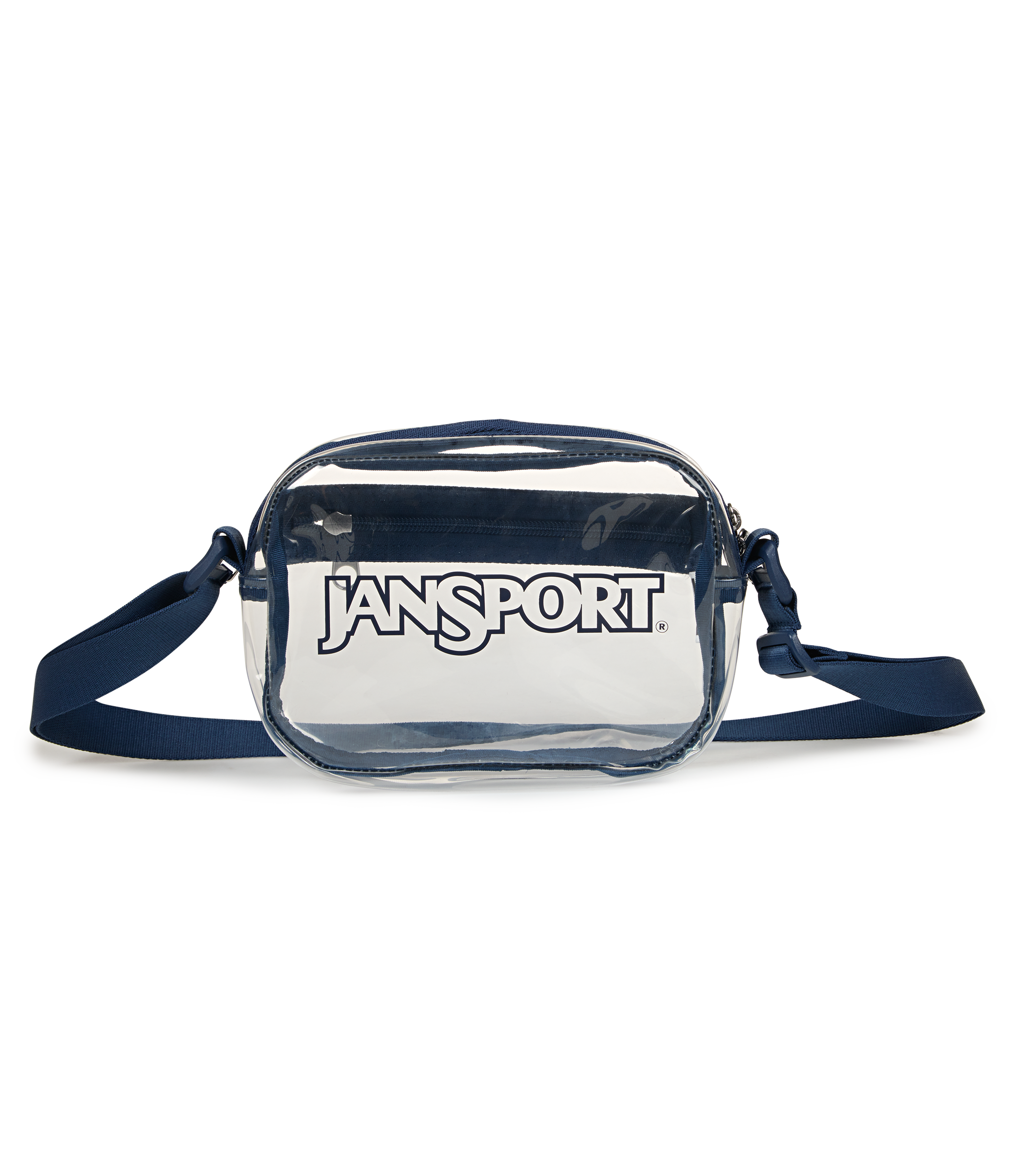JanSport Clear Crossbody in Navy — front view