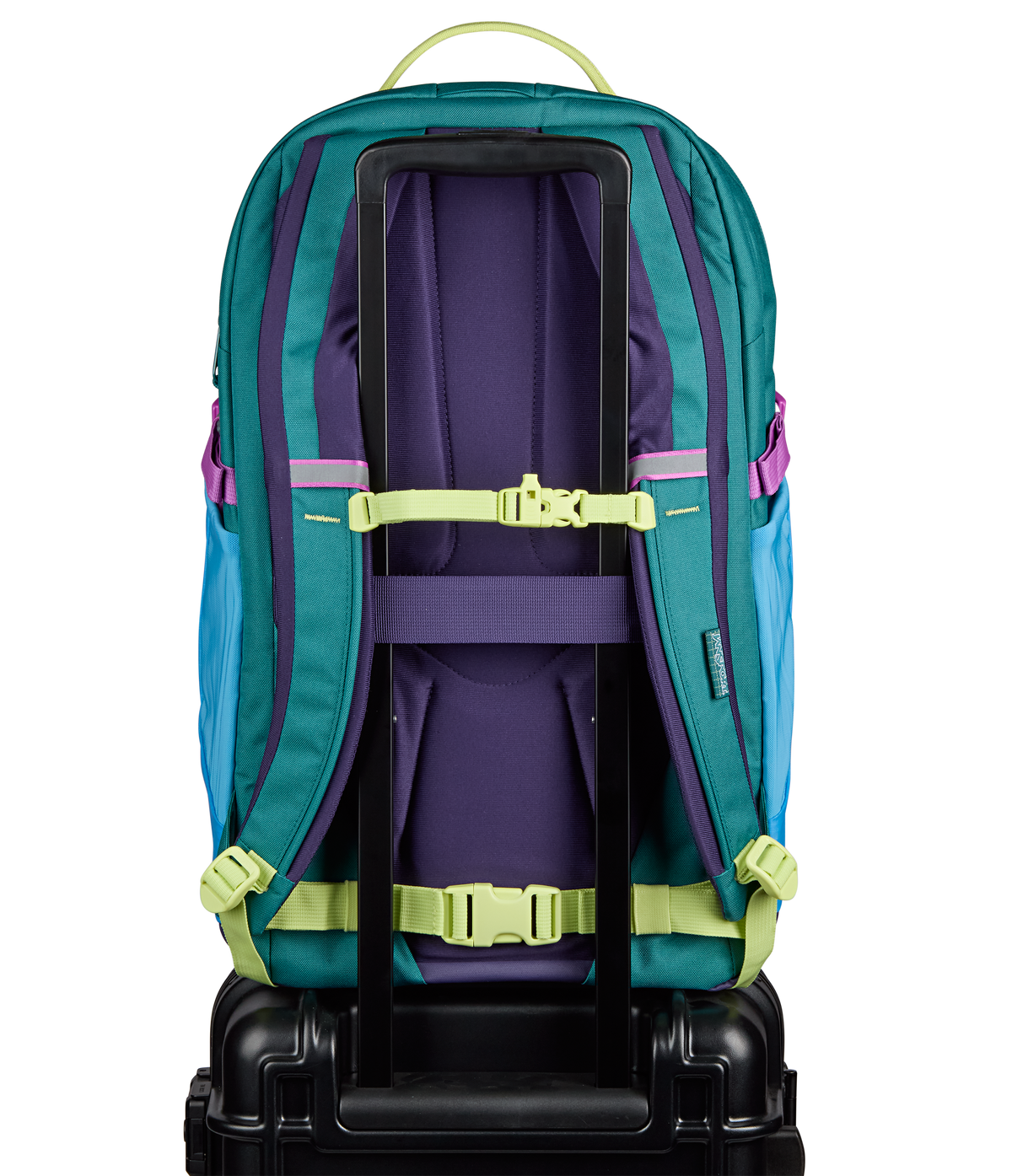 Jansport All Around Pack 34L in Emerald Pool — back view
