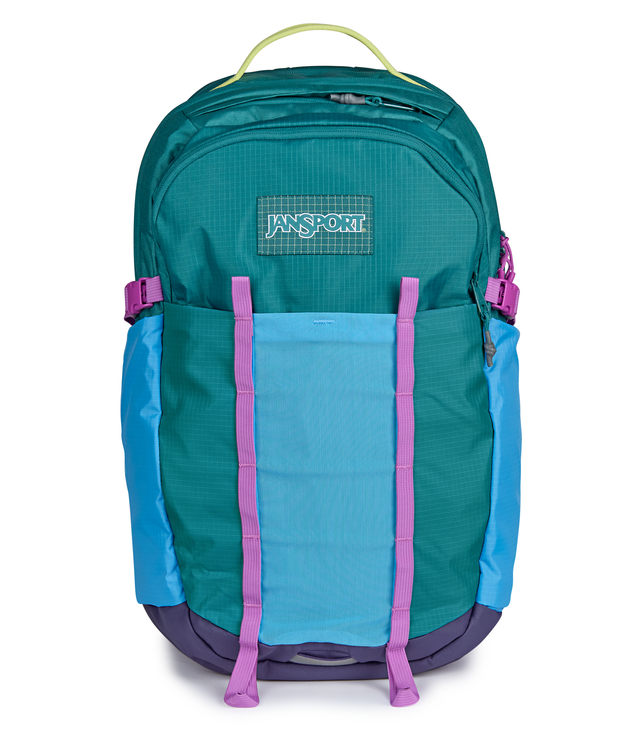 Jansport All Around Pack 34L in Emerald Pool — front view # color_Emerald Pool