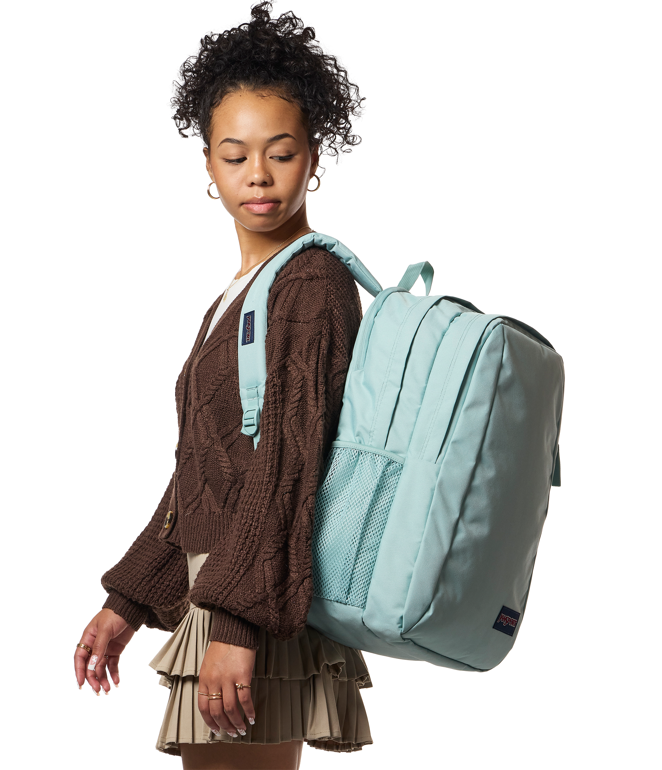 JanSport Campus Pack in Faded Sage — angle view 2