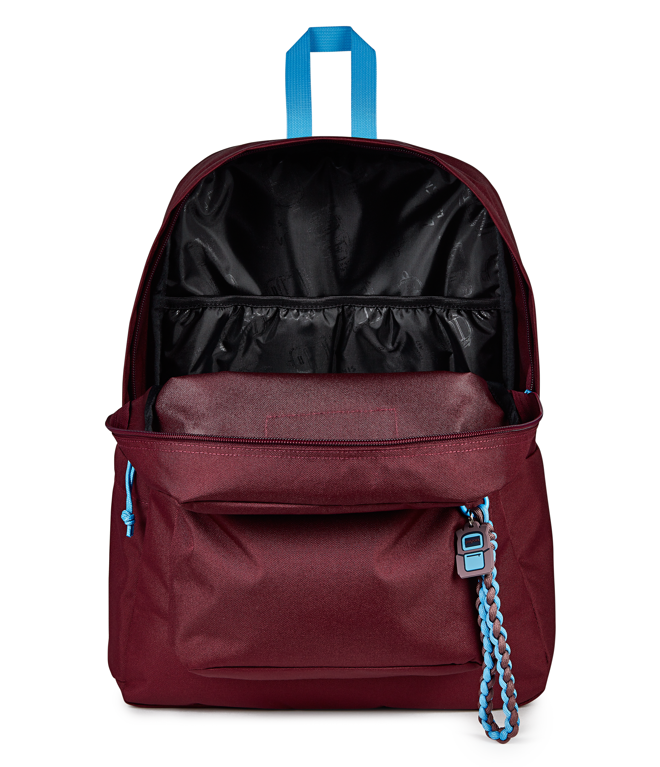 JanSport Superbreak Plus Charmed in Charmed Cherry Lacquer — angle view 4