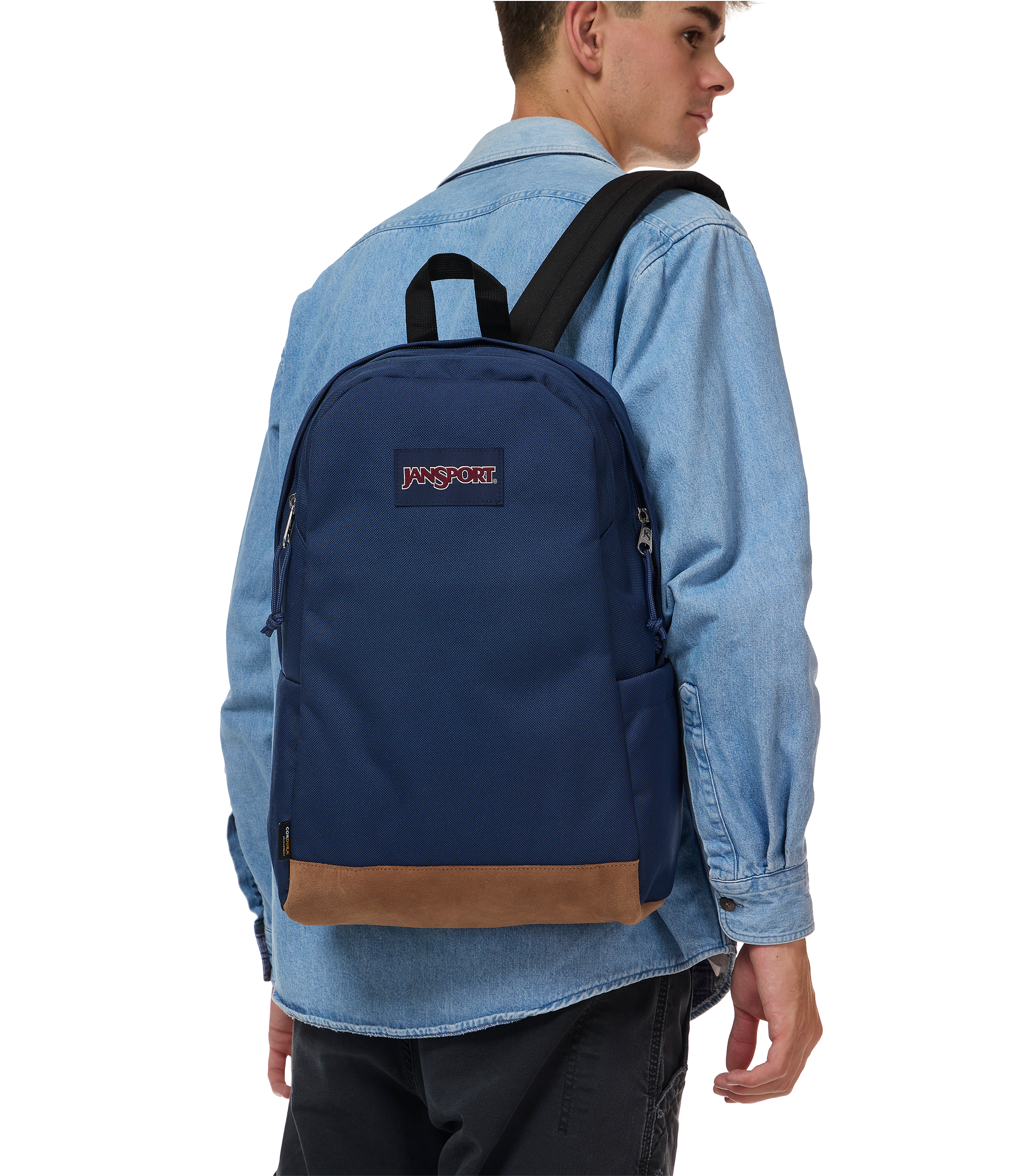 JanSport Right Pack Sleek in Navy — angle view 2