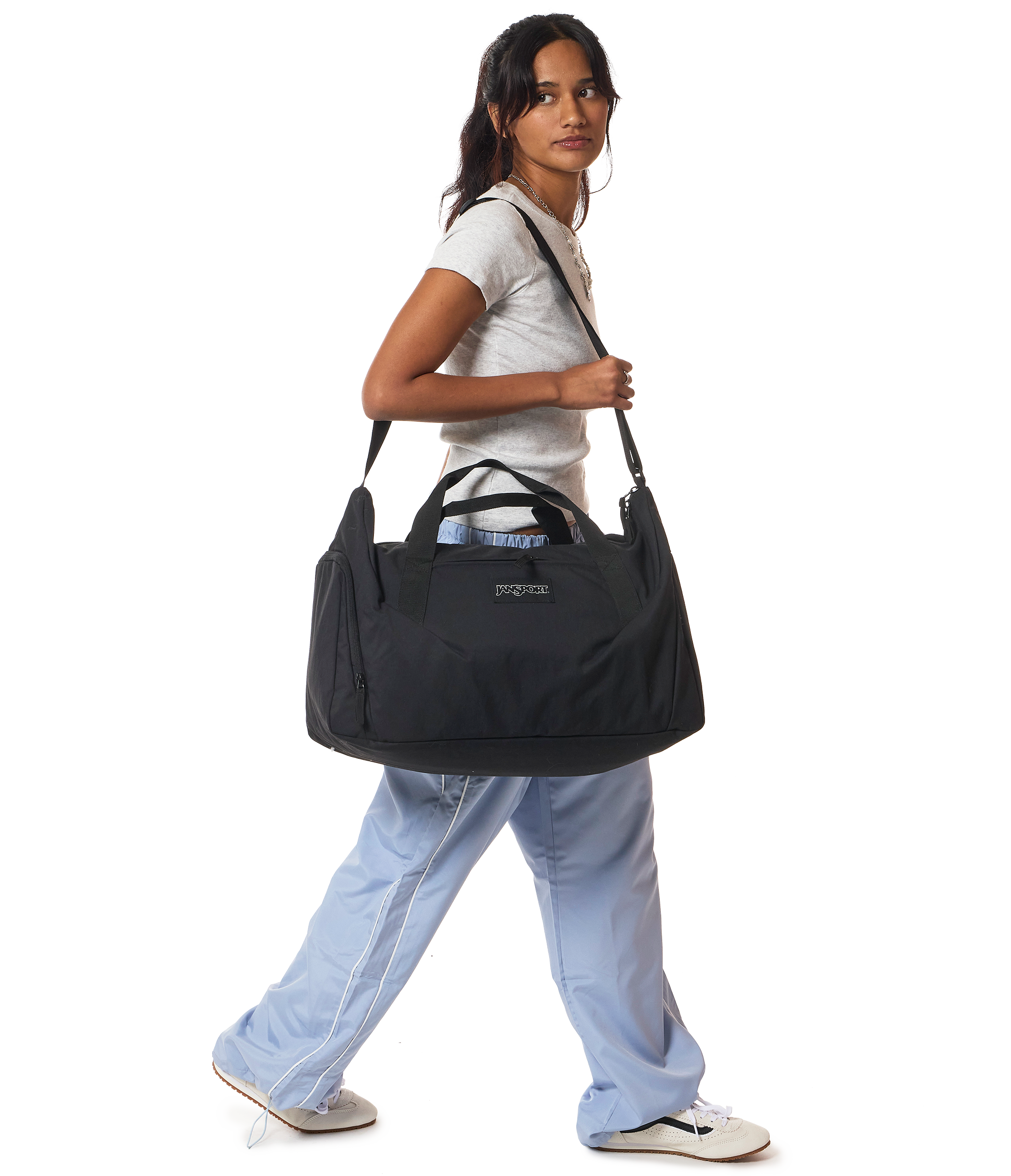 JanSport Recharge Gym Bag Large in Black — angle view 2