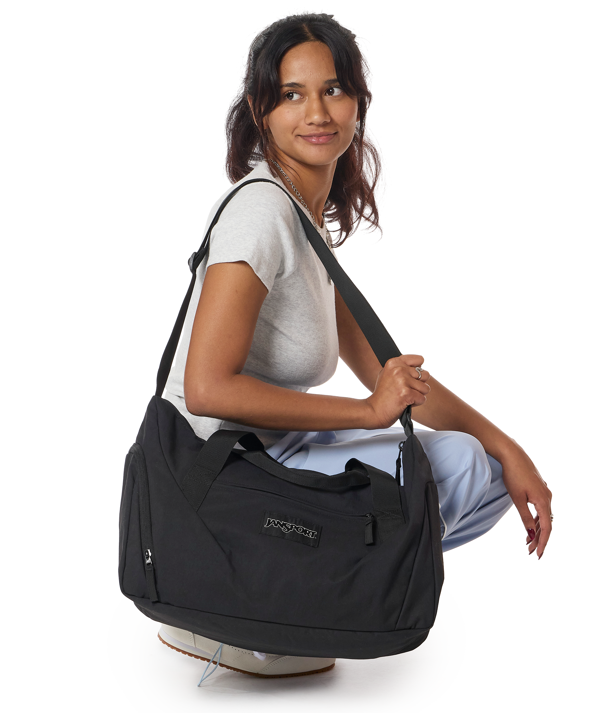 JanSport Recharge Gym Bag Medium in Black — angle view 2