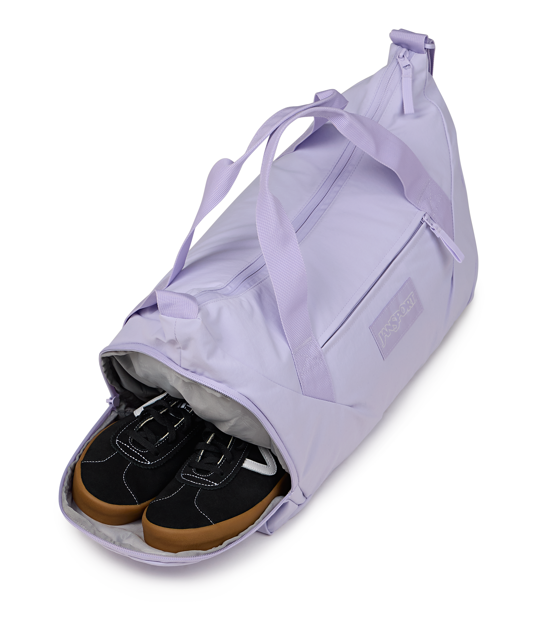 JanSport Recharge Gym Bag Medium in Pastel Lilac — detail view 4