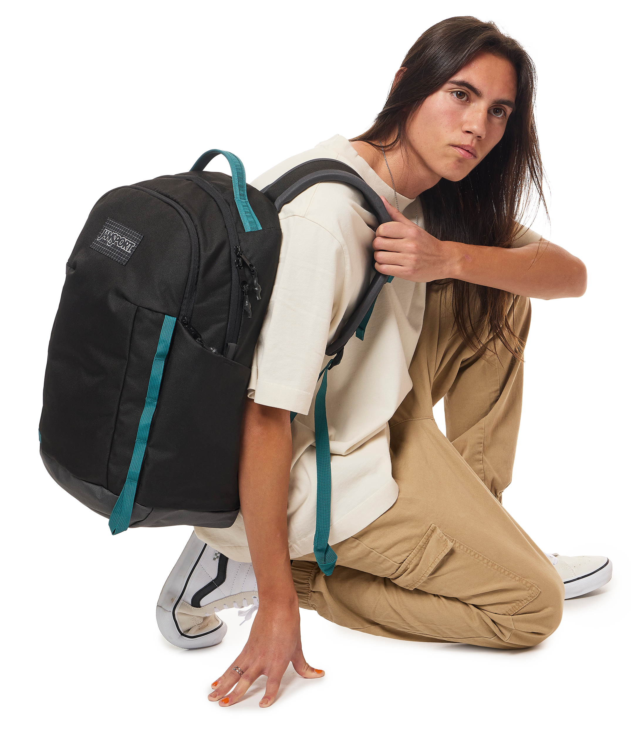 JanSport All Around Pack 26L in Smokey Grit — angle view 2
