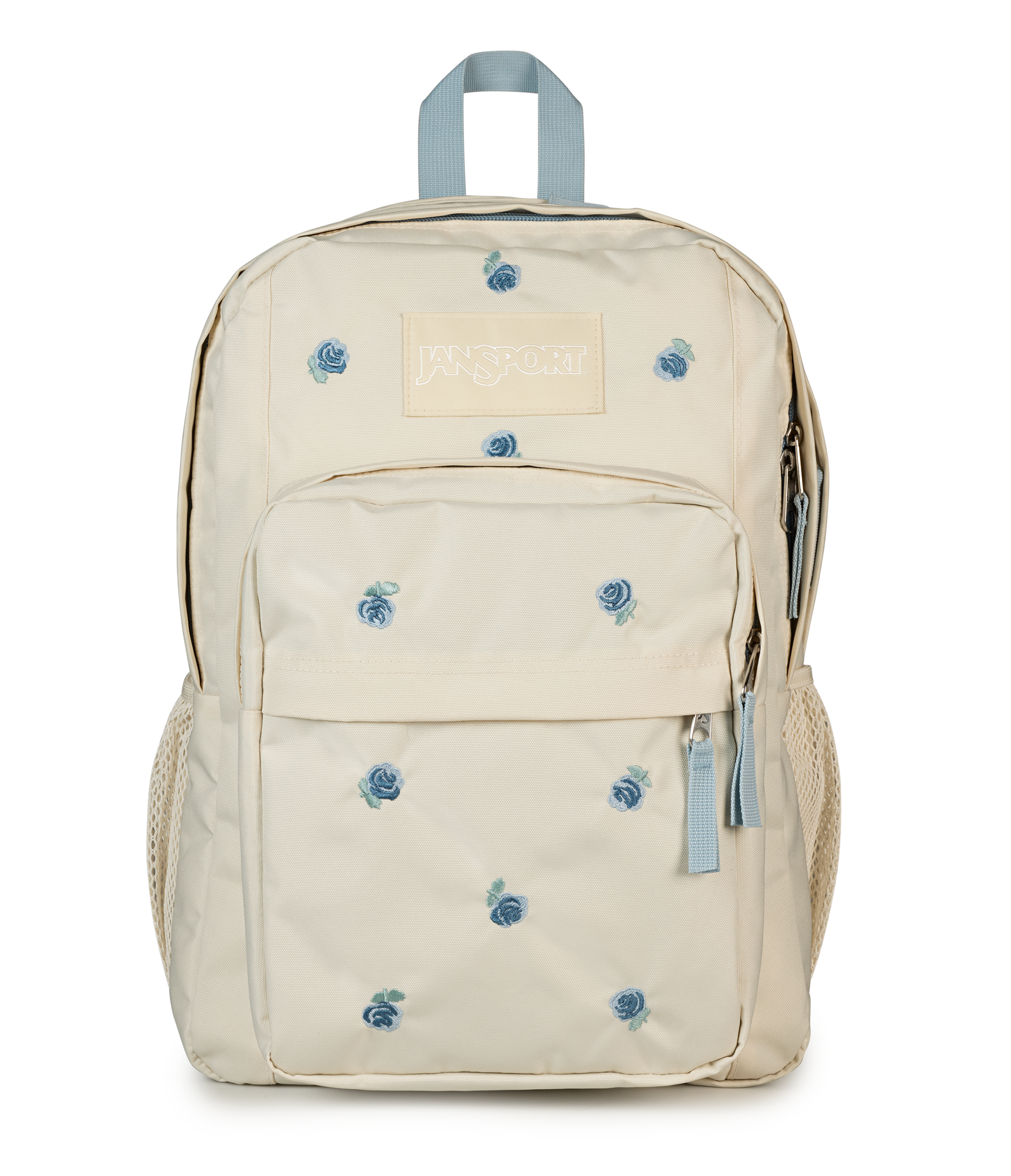 JanSport Big Plans FX in Just A Rose Embroidery Moon Flower — front view