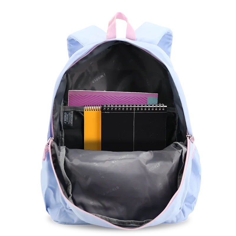 J World Oz Daypack Backpack in Baby Blue — front view 2 # color_Baby Blue