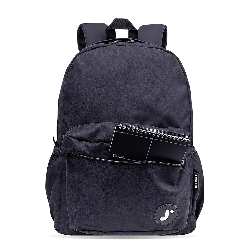J World Oz Daypack Backpack in Black — detail view # color_Black
