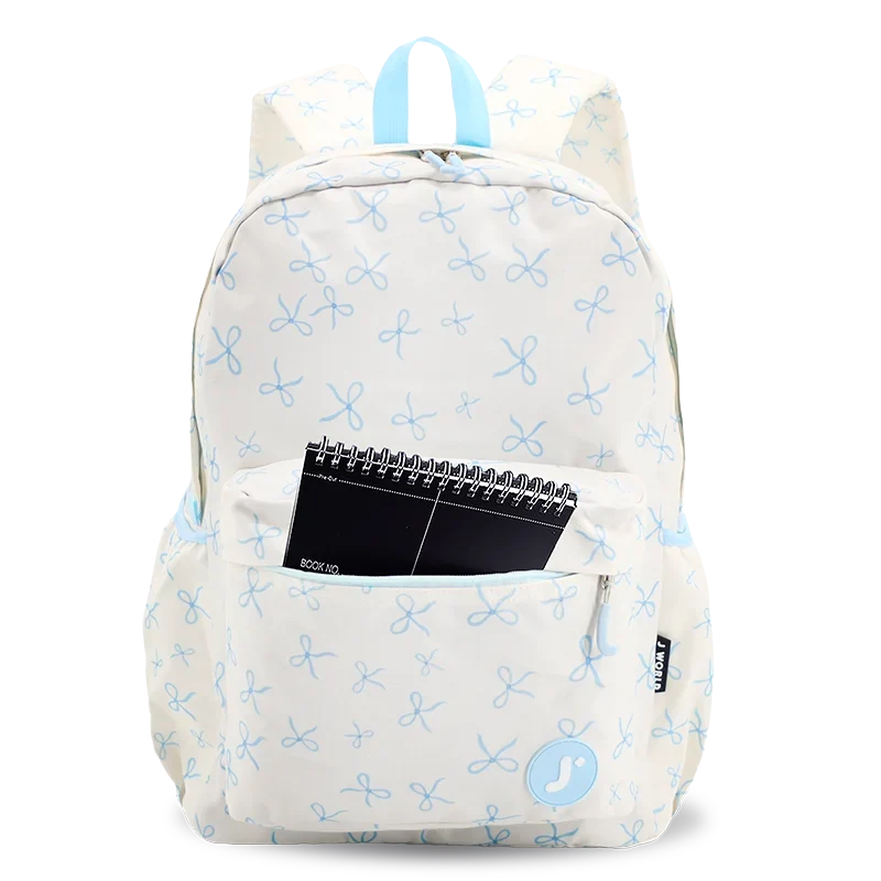 J World Oz Daypack Backpack in Blue Bows — detail view # color_Blue Bows