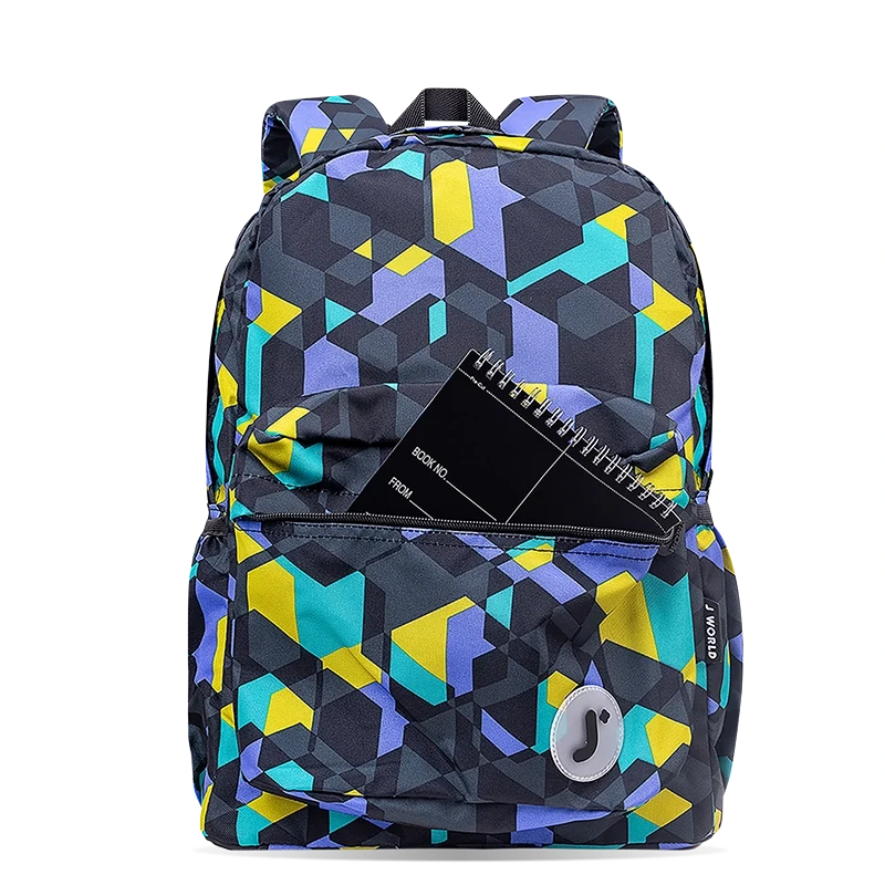 J World Oz Daypack Backpack in Cubes — detail view # color_Cubes