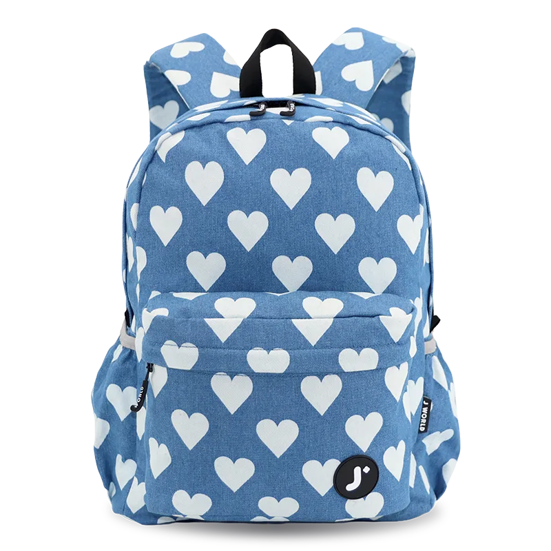 J World Oz Daypack Backpack in Denim Heart — front view # color_Denim Heart