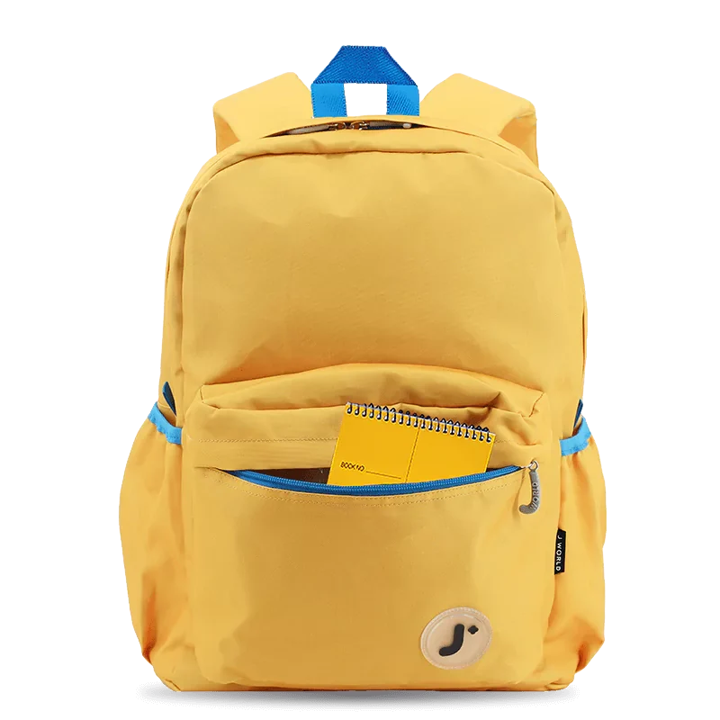 J World Oz Daypack Backpack in Kumquat — detail view # color_Kumquat