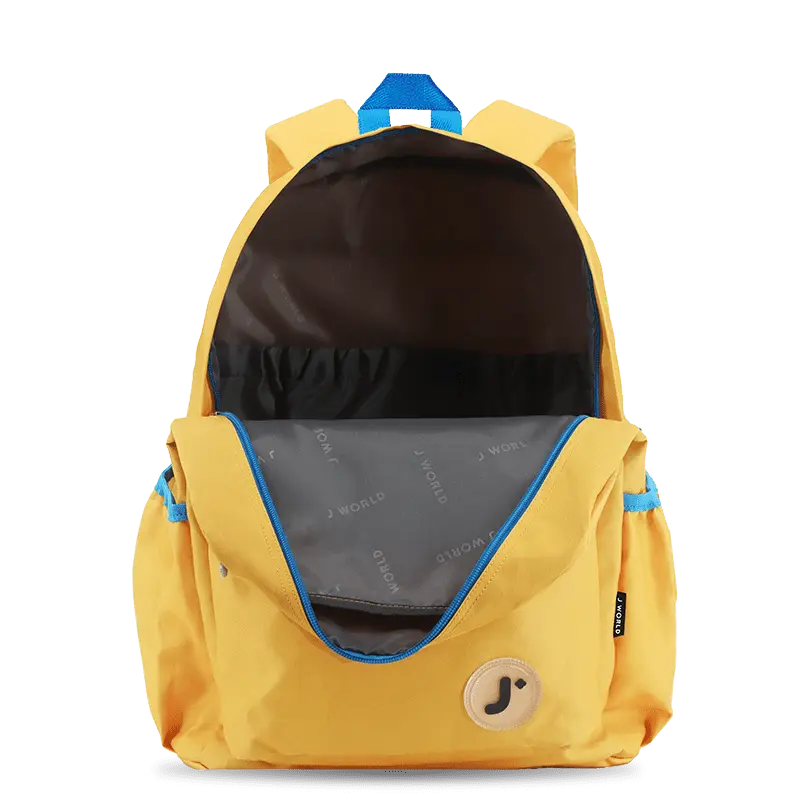 J World Oz Daypack Backpack in Kumquat — interior view # color_Kumquat