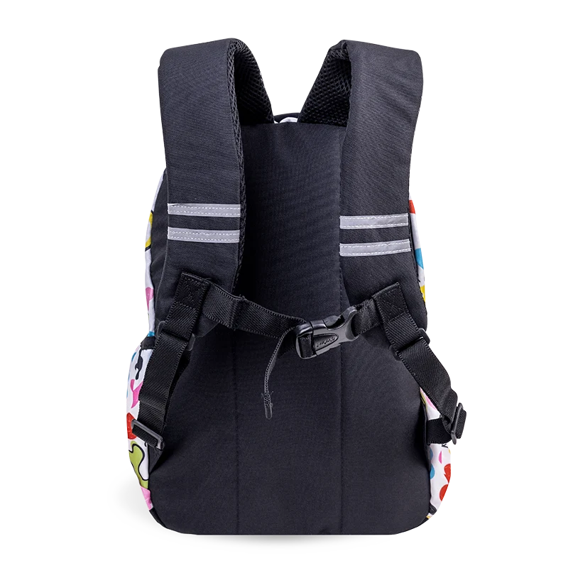 J World Duet Kids Backpack & Detachable Lunch Box Set in Kiddo — back view 2 # color_Kiddo