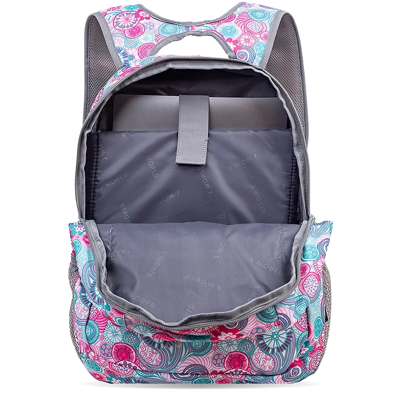 J World Dexter Laptop Backpack in Blue Raspberry — interior view # color_Blue Raspberry