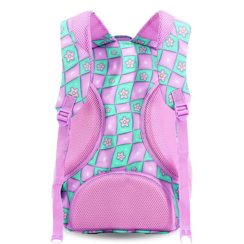 J World Cornelia Laptop Backpack in Puffy Flower — back view # color_Puffy Flower