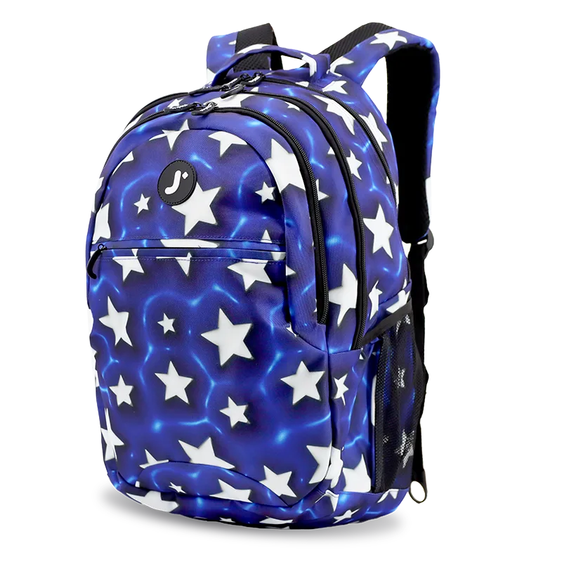 J World Cornelia Laptop Backpack in Puffy Star — angle view 2 # color_Puffy Star