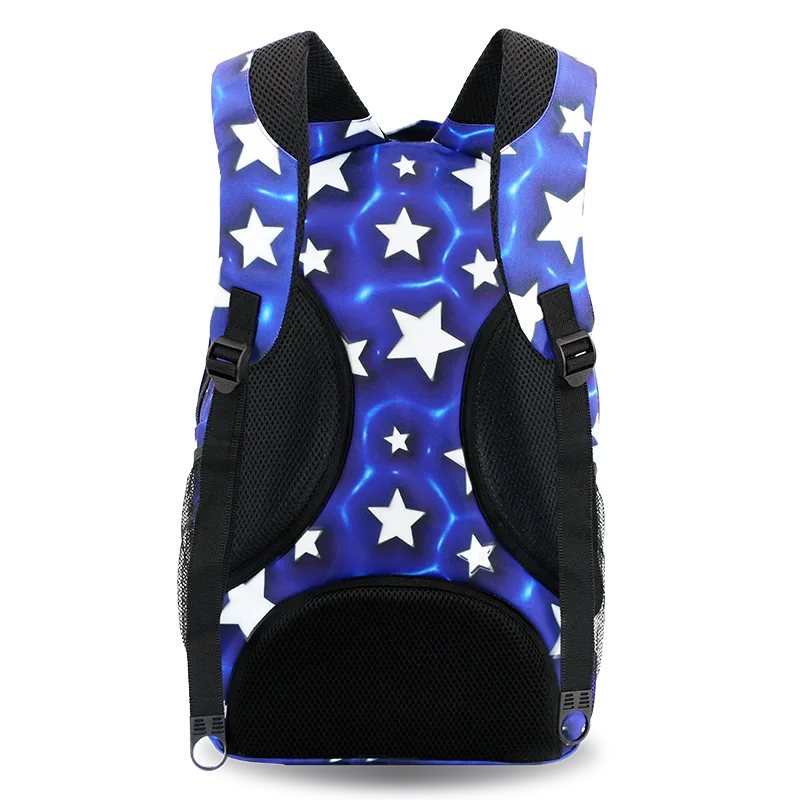 J World Cornelia Laptop Backpack in Puffy Star — back view # color_Puffy Star