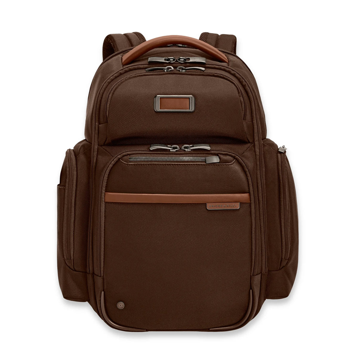Briggs & Riley @work Large Cargo Backpack in Chocolate — front view # color_Chocolate