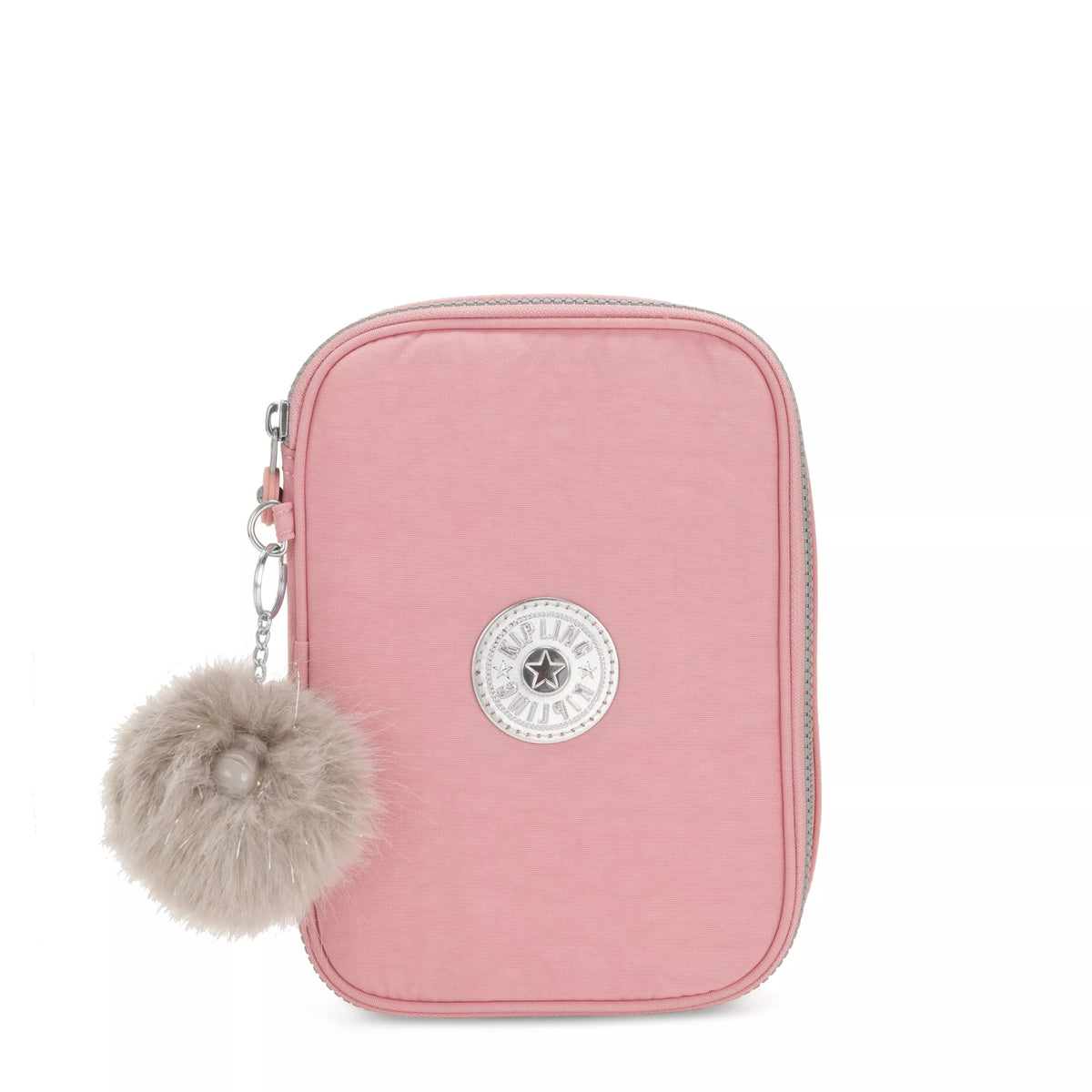 Kipling 100 Pens Case in Bridal Rose — front view # color_Bridal Rose