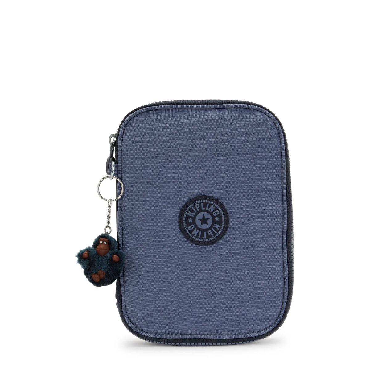 Kipling 100 Pens Case in Game Grey — front view # color_Game Grey