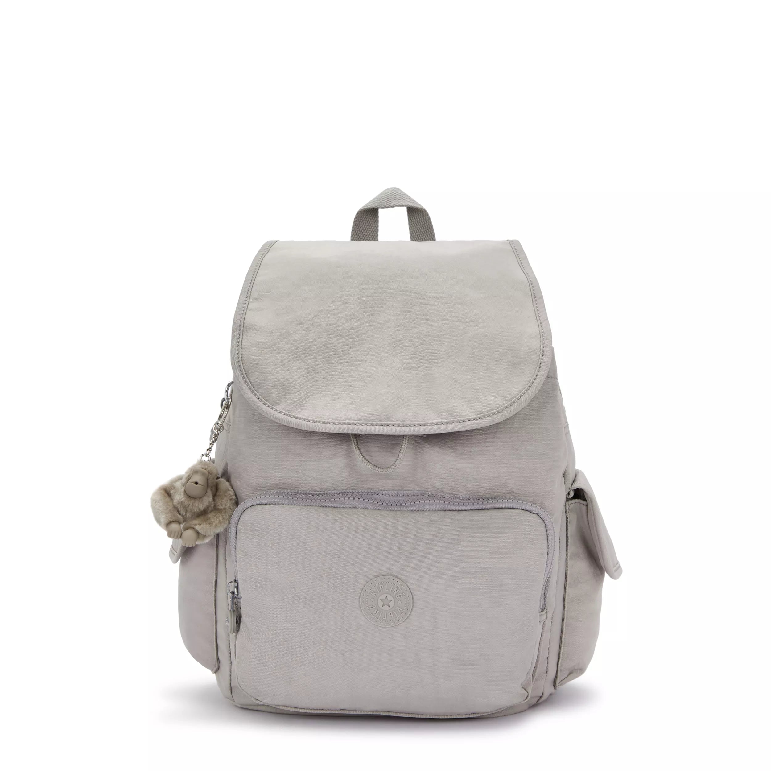 Kipling City Pack in Grey Gris — front view