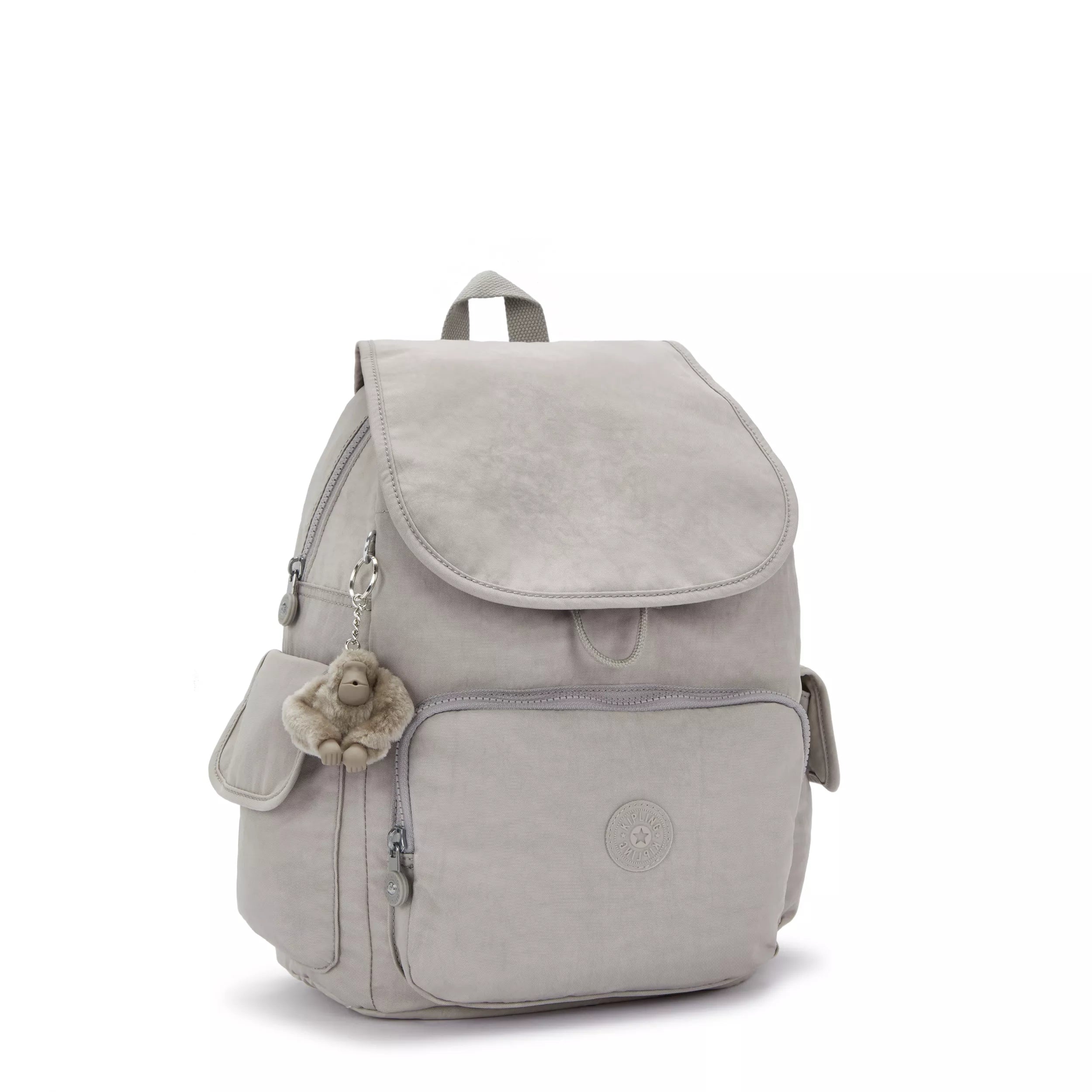 Kipling City Pack in Grey Gris — interior view