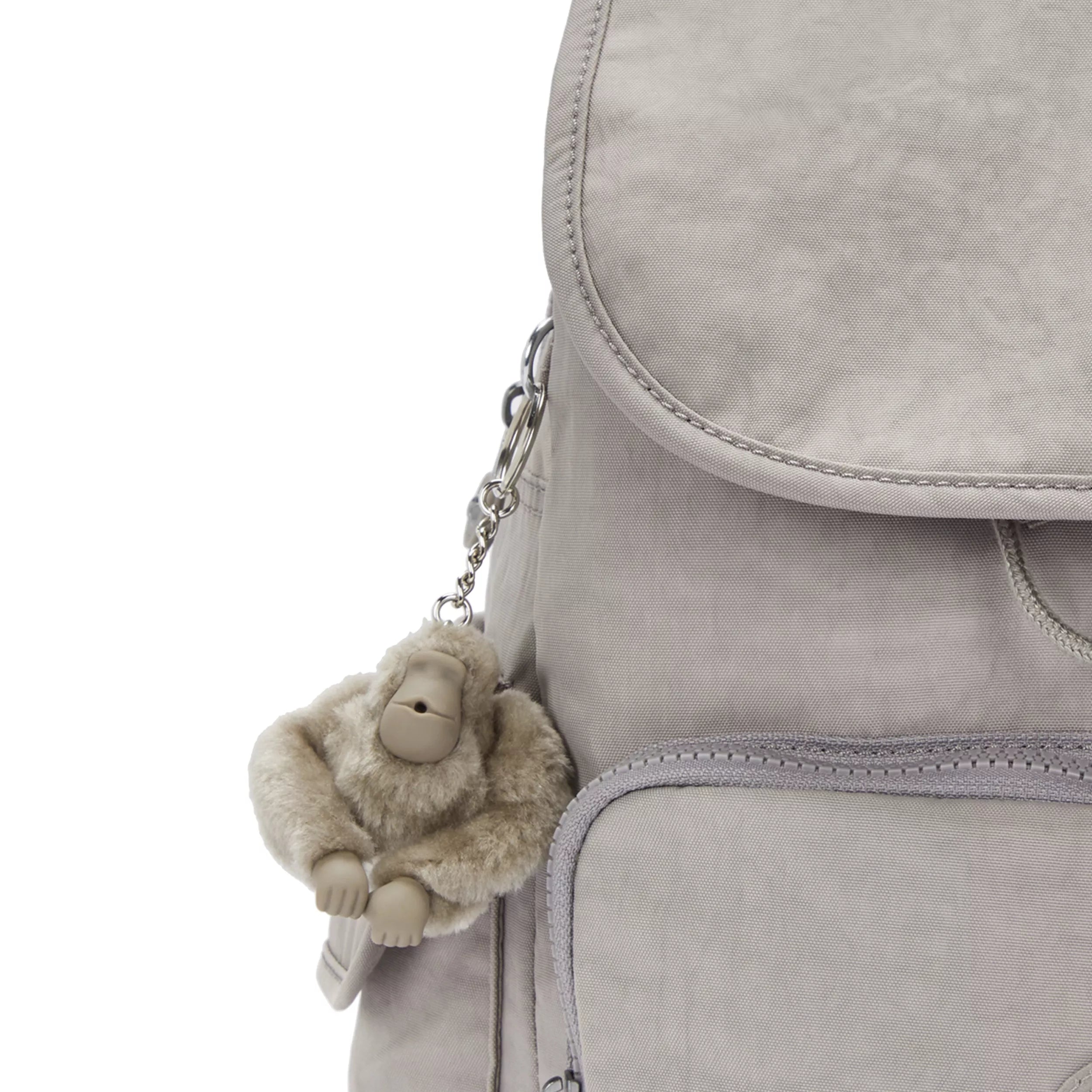 Kipling City Pack in Grey Gris — detail view