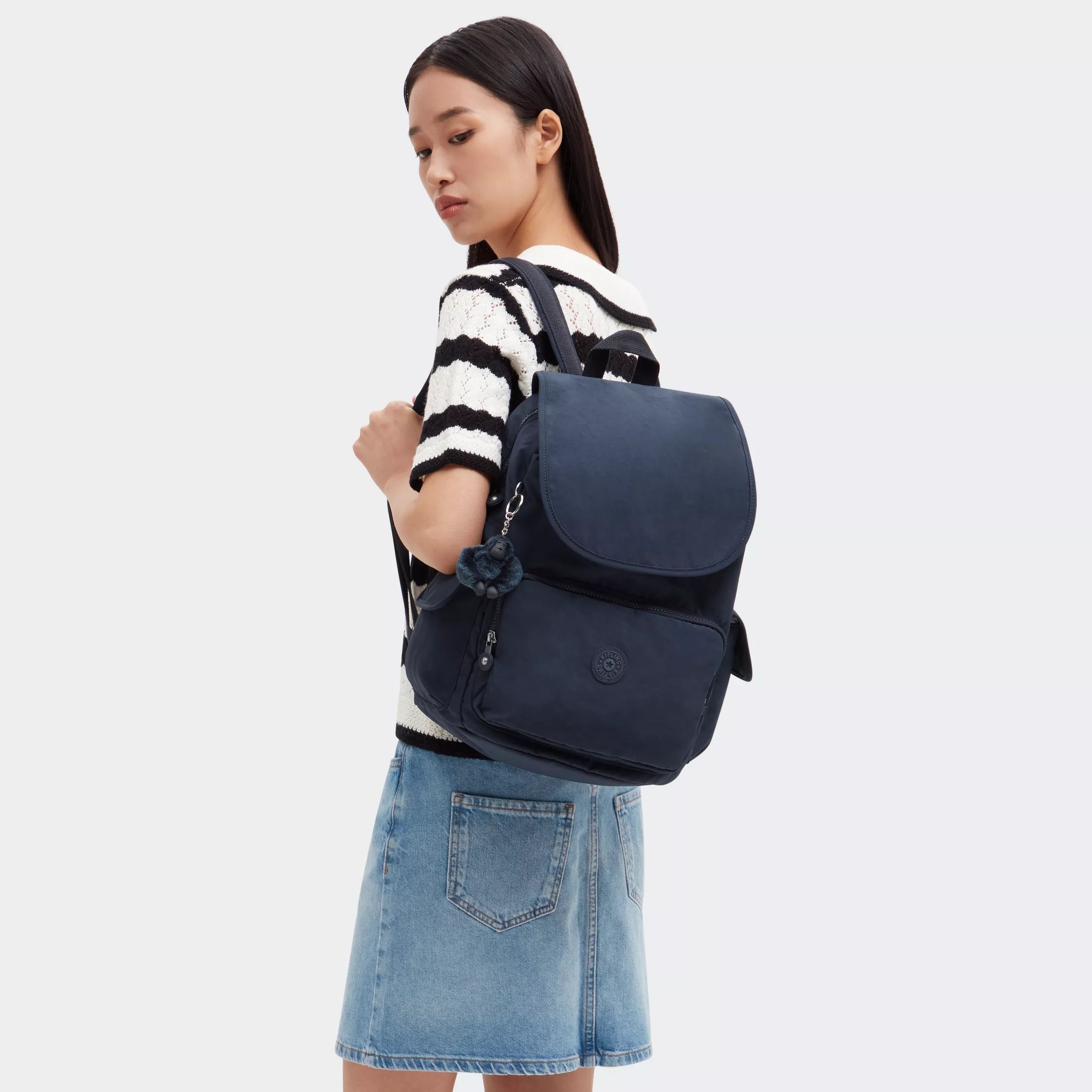 Kipling City Pack in Blue Bleu 2 — back view