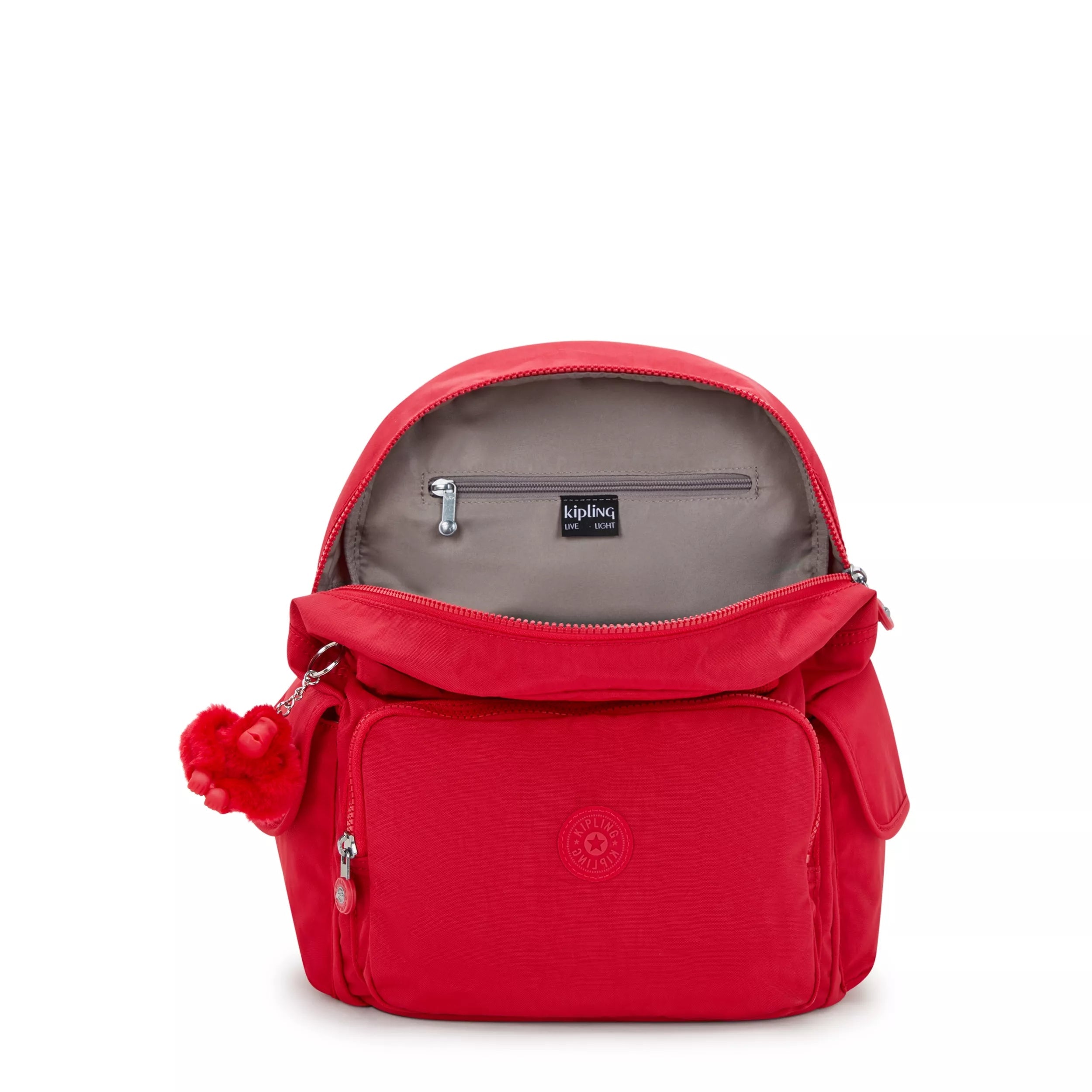 Kipling City Pack in Red Rouge — angle view 3