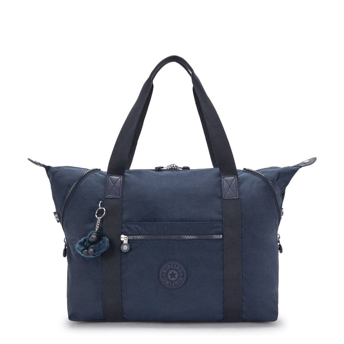 Kipling Art Medium Tote Bag in Blue Bleu 2 — front view # color_Blue Bleu 2
