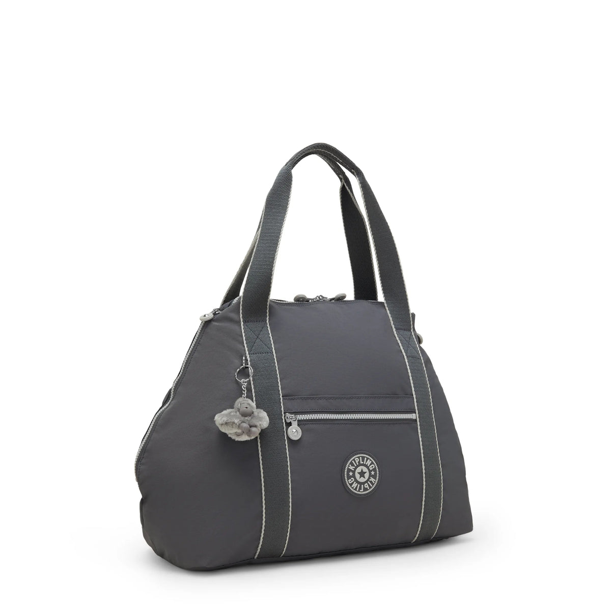 Kipling Art Medium Tote Bag in Moonlit Grey — detail view
