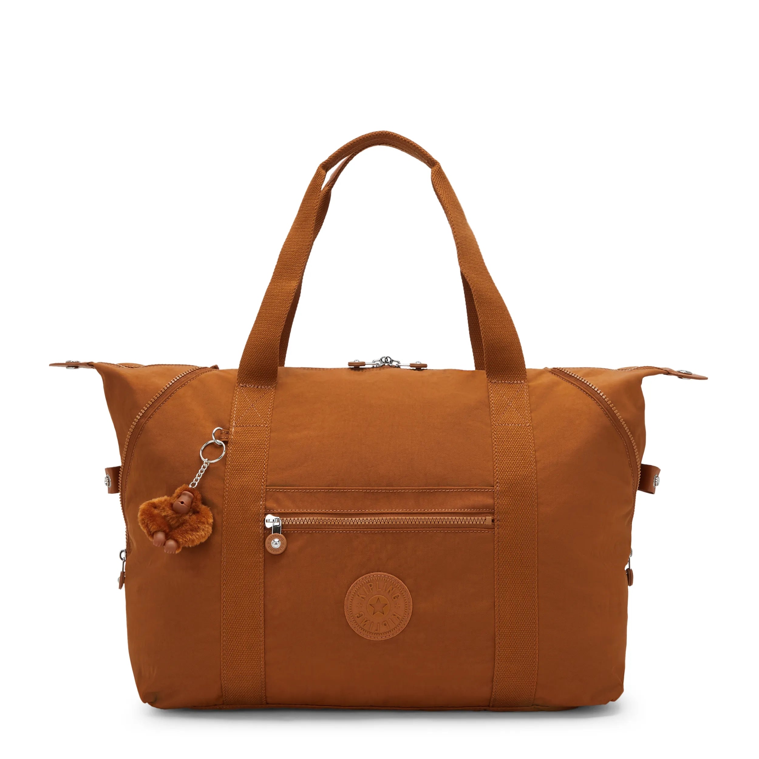 Kipling Art Medium Tote Bag in Stylish Mokka — front view # color_Stylish Mokka