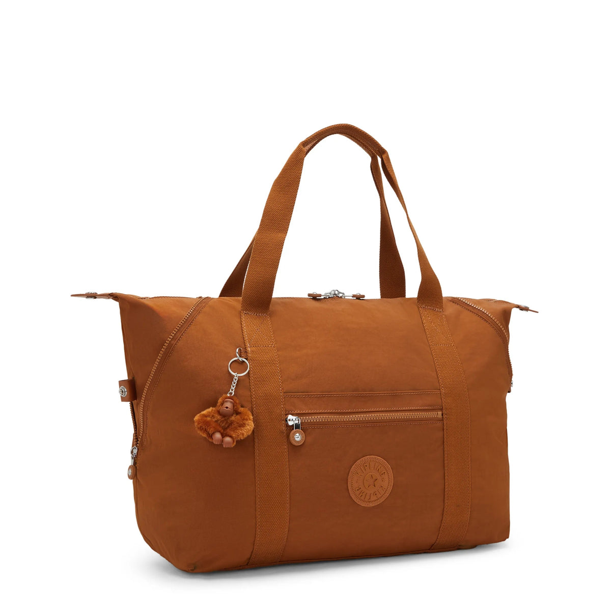 Kipling Art Medium Tote Bag in Stylish Mokka — angle view 2