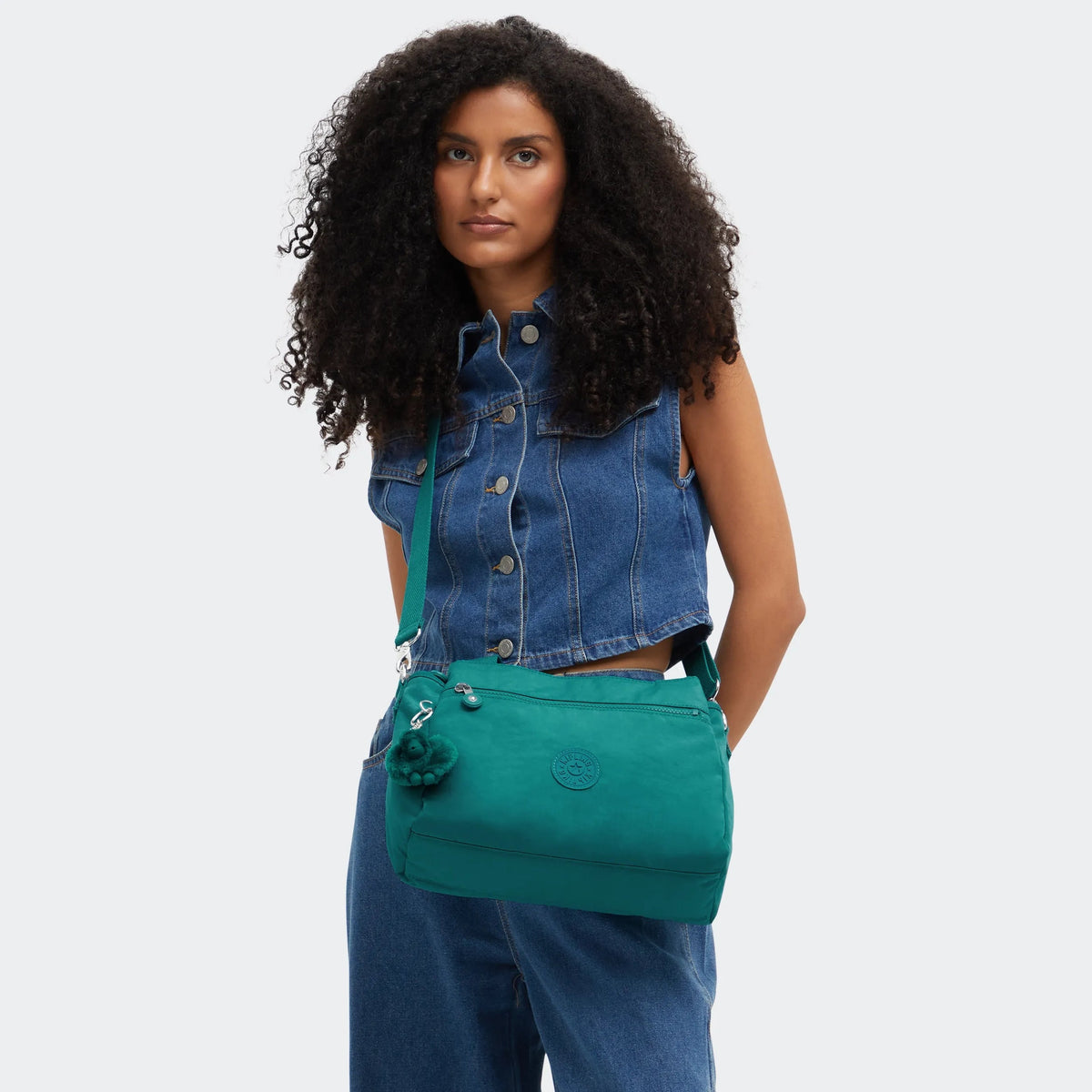 Kipling Elysia Shoulder Bag in Outspoken Green — lifestyle