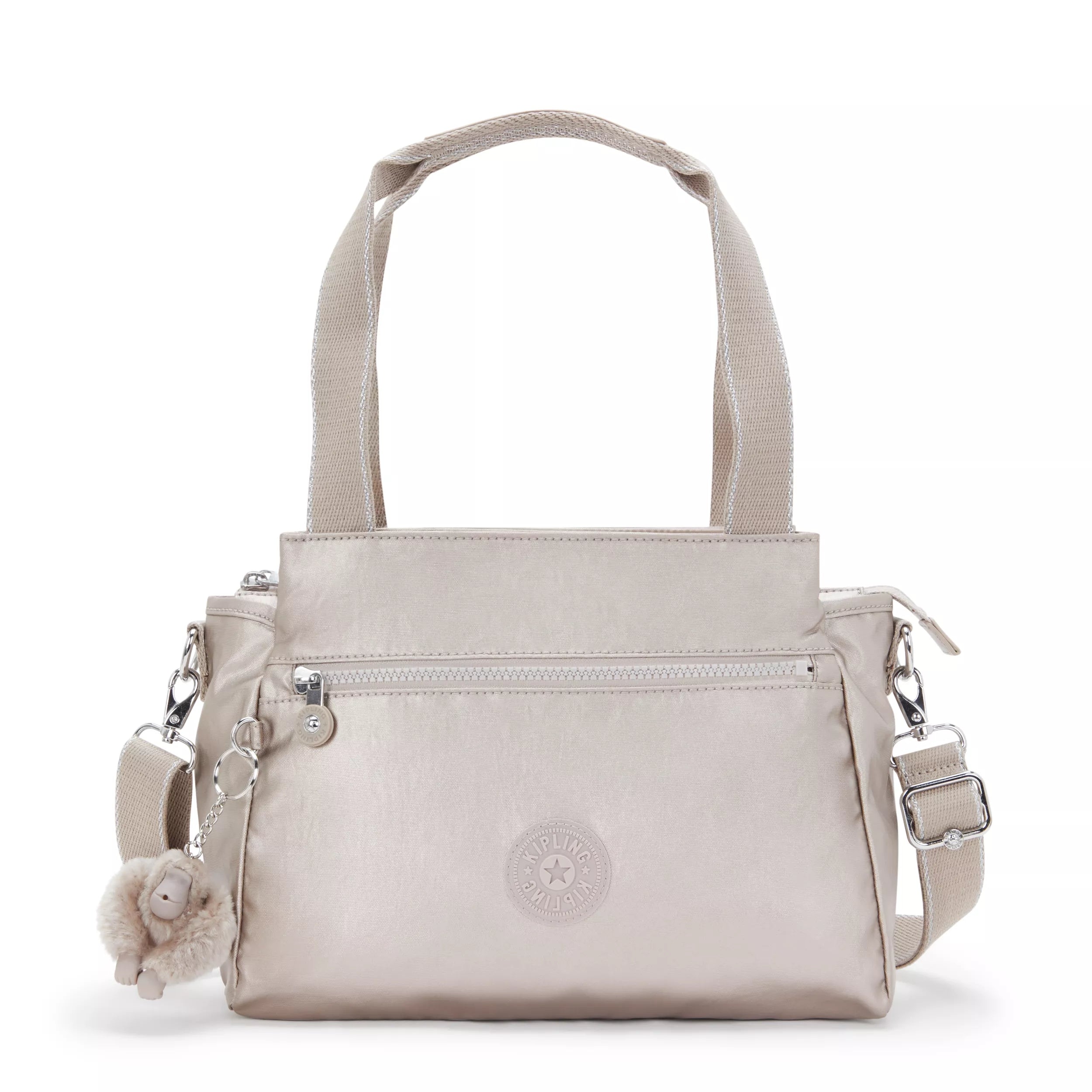 Kipling Elysia Shoulder Bag in Metallic Glow — front view # color_Metallic Glow