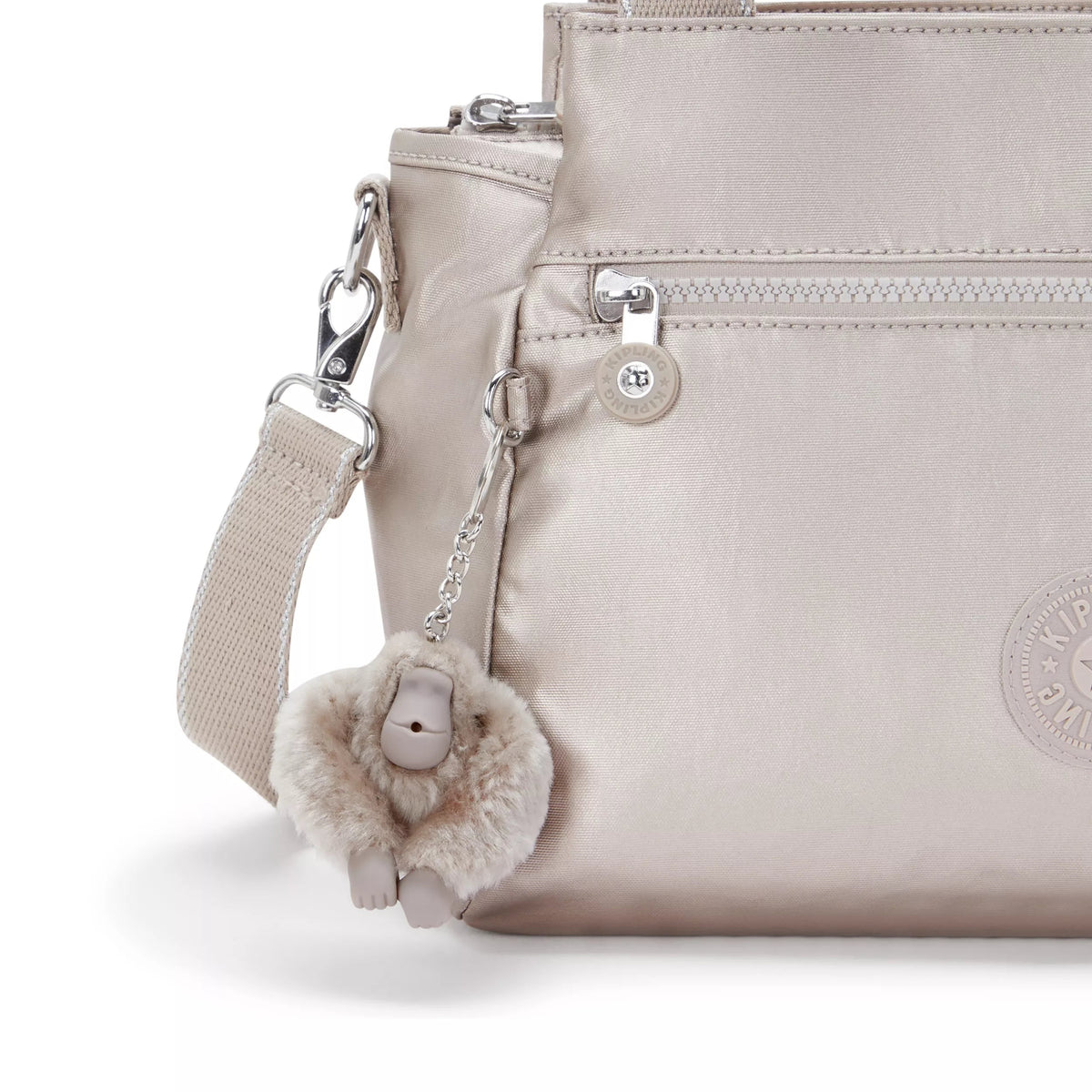Kipling Elysia Shoulder Bag in Metallic Glow — detail view