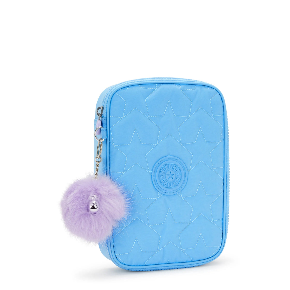 Kipling 100 Pens Case in Puff Pop Pool Blue — angle view