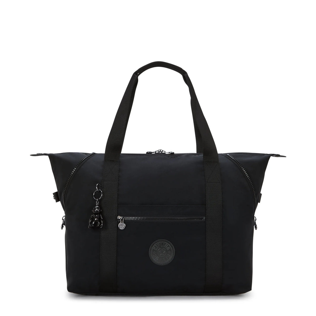 Kipling Art Medium Tote Bag in Infinite Black — front view # color_Infinite Black