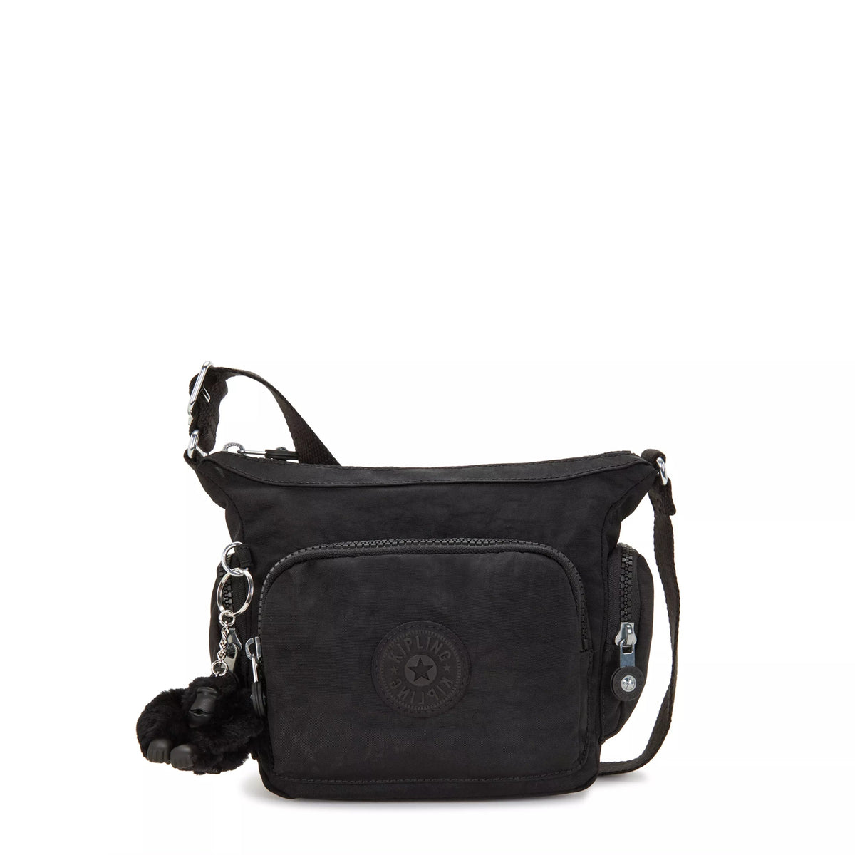 Kipling Gabbie Mini Crossbody Bag in Black Noir — front view # color_Black Noir