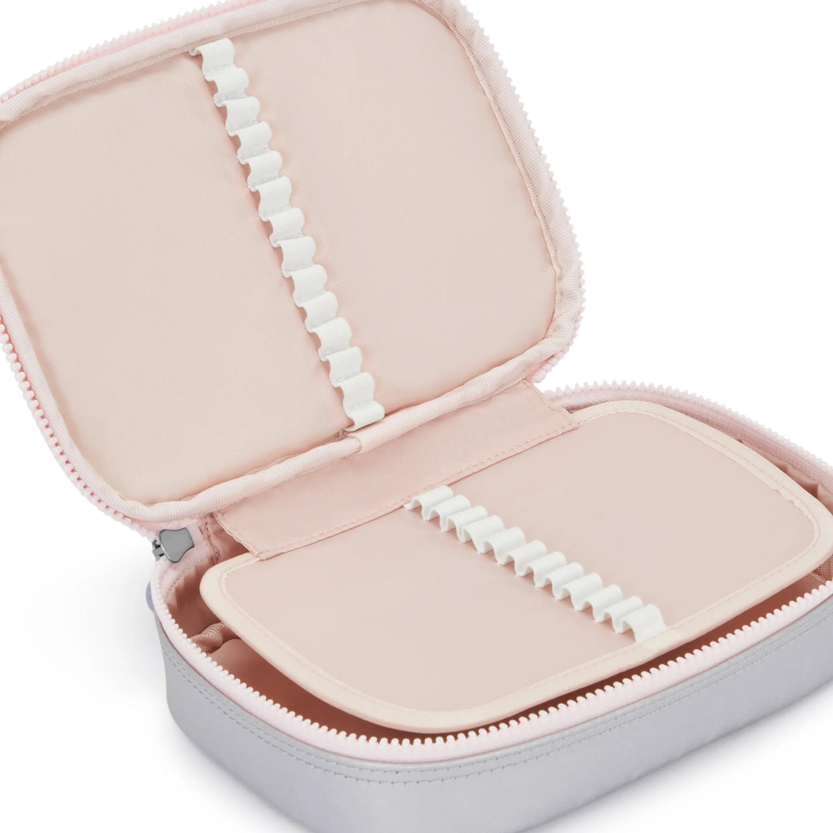 Kipling 100 Pens Case in Silver Glow Metallic — detail view